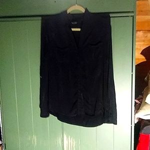 Jersey knit black button down.